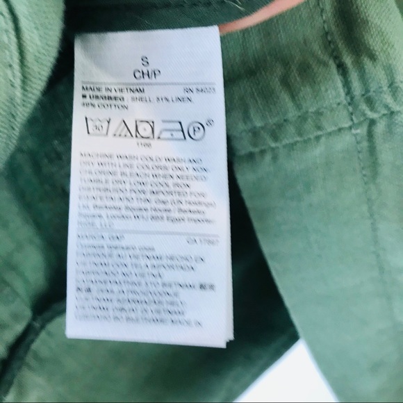 💚 GAP Casual Green Blazer Cotton Linen - Picture 9 of 10
